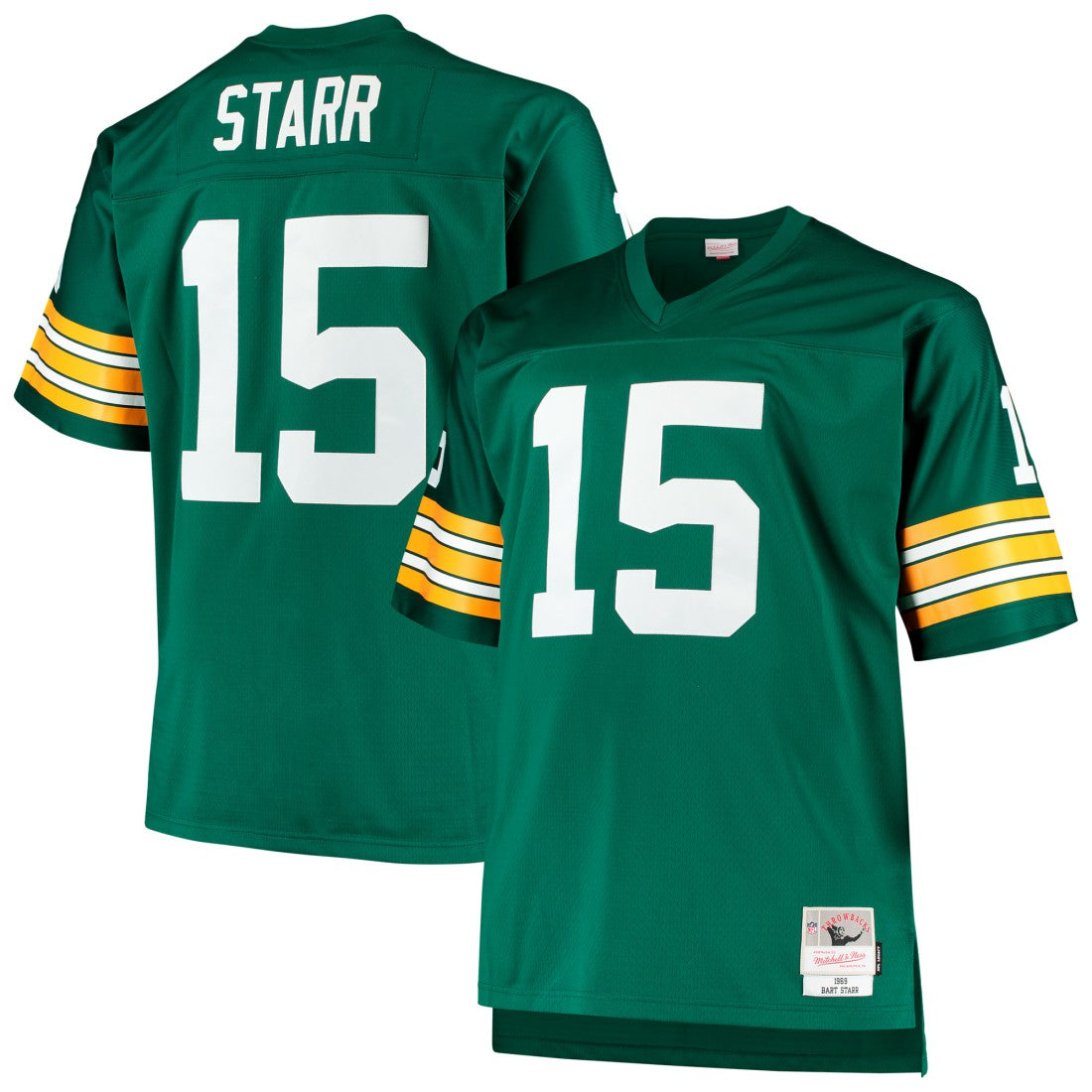 Bart Starr Green Bay Packers Big & Tall 1968 Retired Player Replica Jersey - Green - Mitchell & Ness