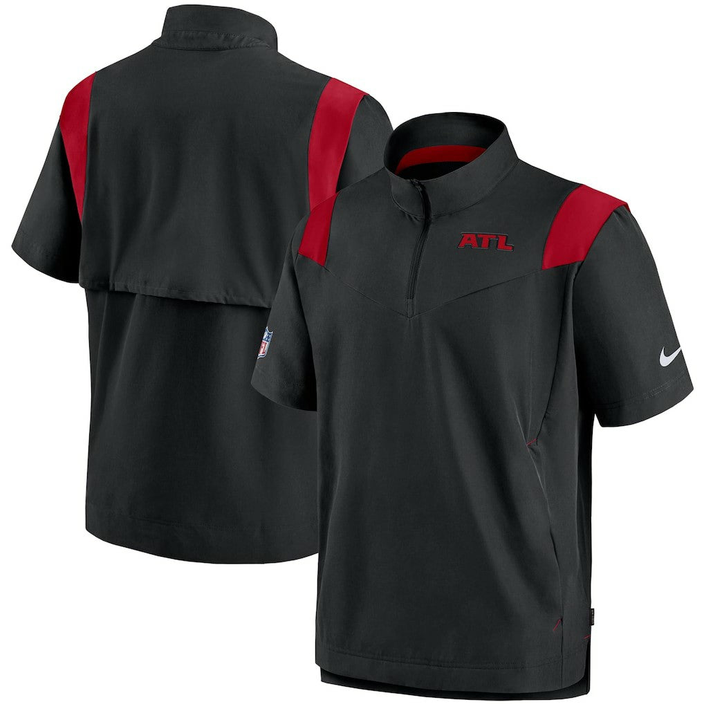 Atlanta Falcons Sideline Coaches Short Sleeve Quarter-Zip Jacket - Black - Nike