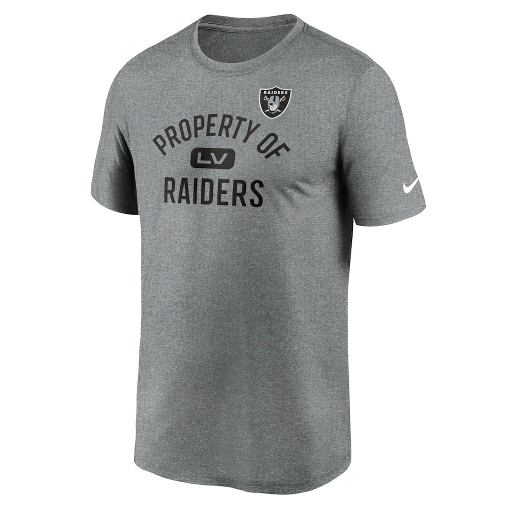 Las Vegas Raiders Legend Property Of Performance T-Shirt - Heather Charcoal - Nike