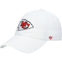 Kansas City Chiefs '47 Logo Clean Up Adjustable Hat - White - 47 brand