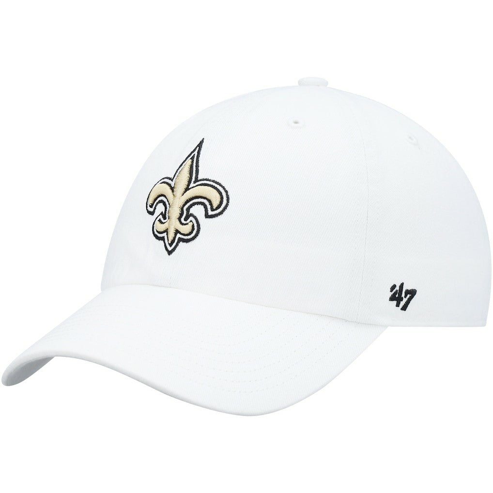 New Orleans Saints '47 Logo Clean Up Adjustable Hat - White - 47 brand