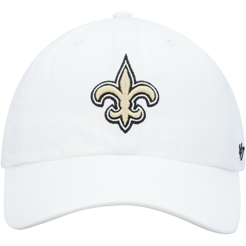 New Orleans Saints '47 Logo Clean Up Adjustable Hat - White - 47 brand