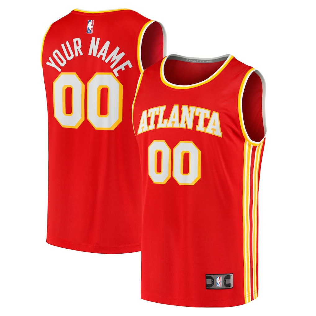 Fanatics Atlanta Hawks Fast Break Replica Custom Jersey Icon Edition Red