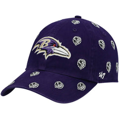 Baltimore Ravens '47 Women's Confetti Clean Up Head Logo Adjustable Hat - Purple - 47 brand