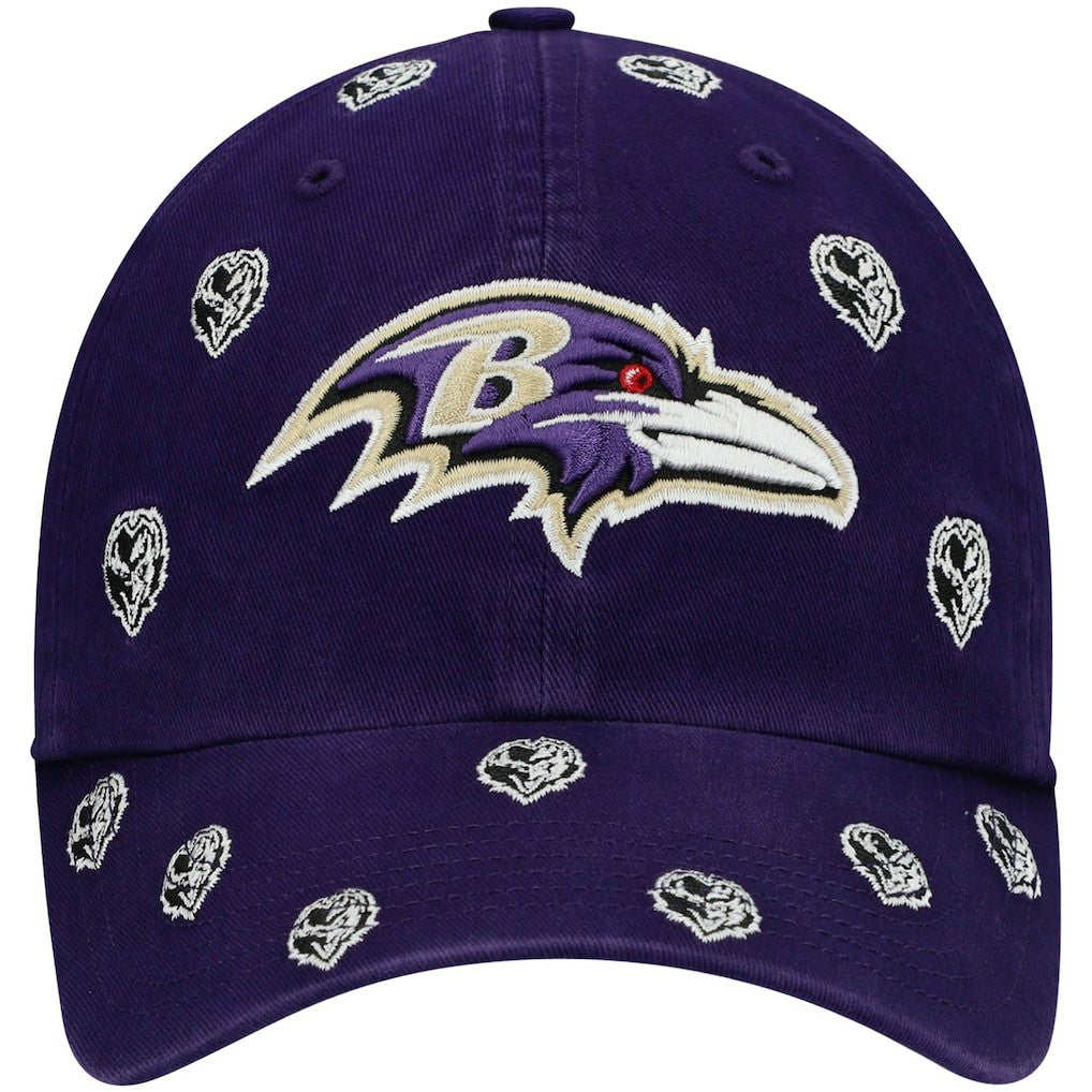 Baltimore Ravens '47 Women's Confetti Clean Up Head Logo Adjustable Hat - Purple - 47 brand