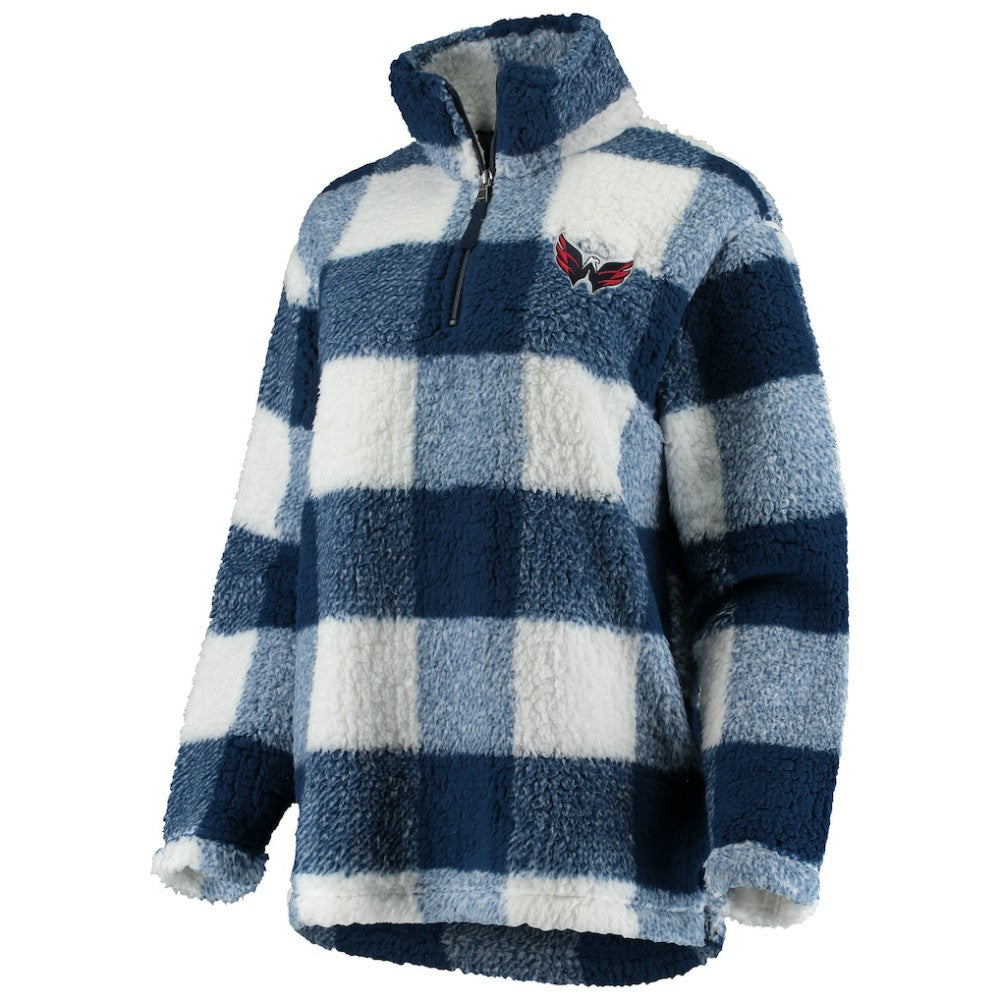 Washington Capitals G-III 4Her by Carl Banks Women's Plaid Sherpa Quarter-Zip Jacket - Navy/White | NHL discount