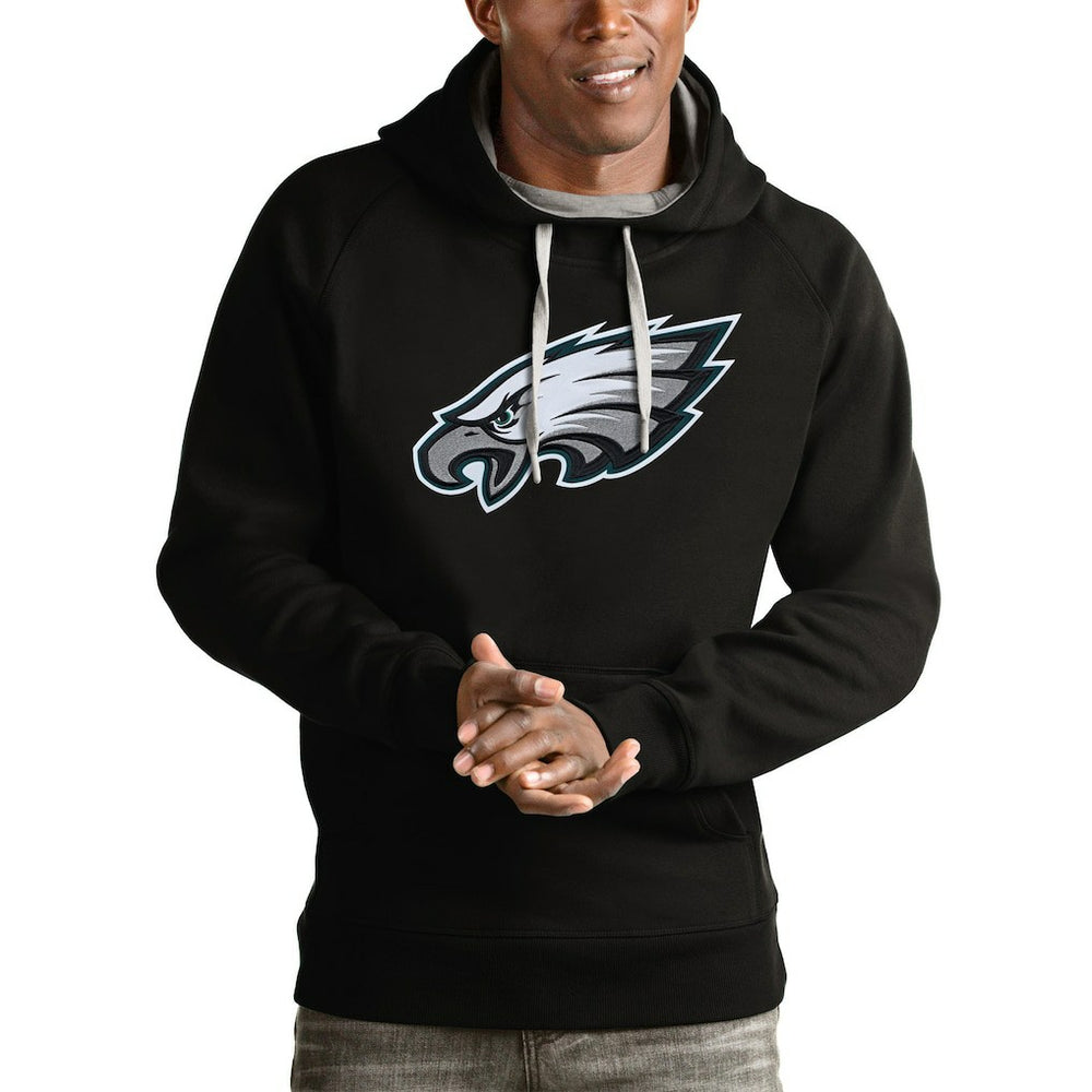 Philadelphia Eagles Antigua Victory Pullover Hoodie - Black - NFL