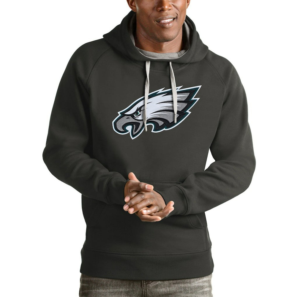 Philadelphia Eagles Antigua Victory Pullover Hoodie - Charcoal - NFL