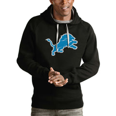 Detroit Lions Antigua Victory Pullover Hoodie - Black - NFL