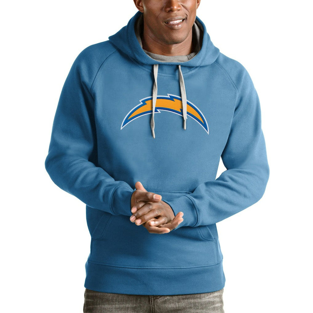 Los Angeles Chargers Antigua Victory Pullover Hoodie - Light Blue - NFL