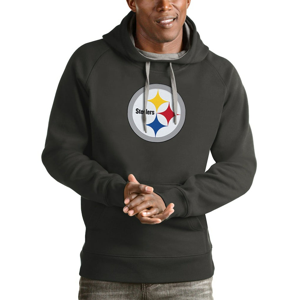 Pittsburgh Steelers Antigua Victory Pullover Hoodie - Charcoal - NFL