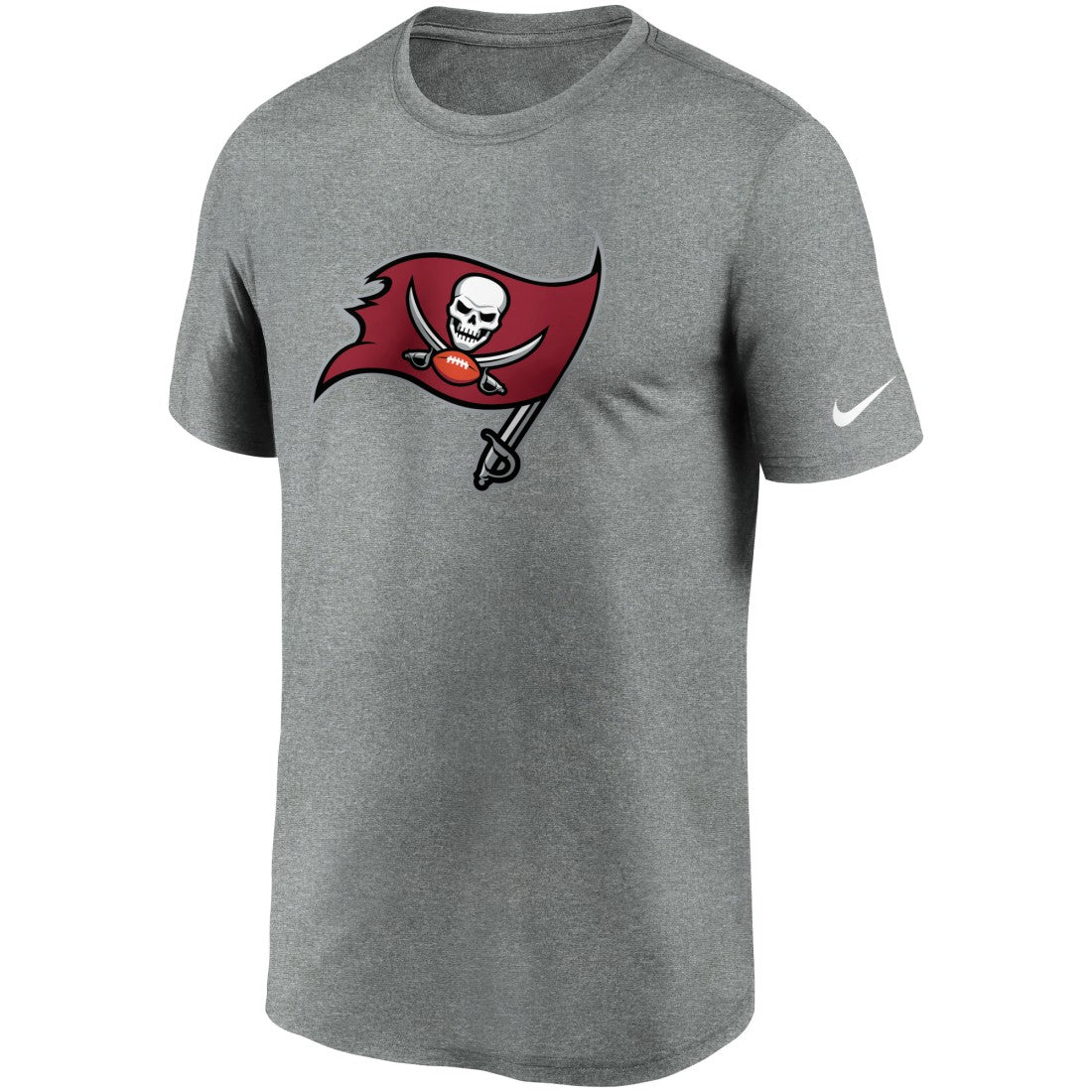 Tampa Bay Buccaneers Logo Essential Legend Performance T-Shirt - Heathered Pewter - Nike