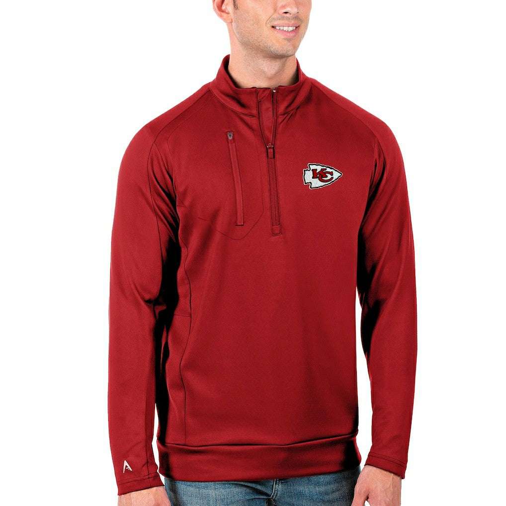 Kansas City Chiefs Antigua Generation Quarter-Zip Pullover Jacket - Red - NFL