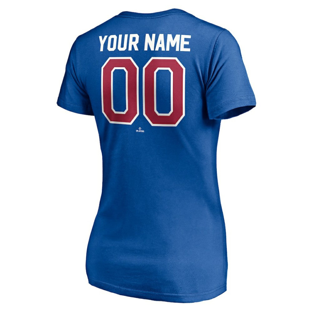 Atlanta Braves Women's Cooperstown Winning Streak Personalized Name & Number V-Neck T-Shirt Discount