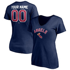 Los Angeles Angels Women's Cooperstown Winning Streak Personalized Name & Number V-Neck T-Shirt for sale