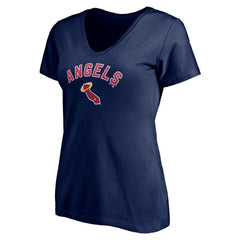 Los Angeles Angels Women's Cooperstown Winning Streak Personalized Name & Number V-Neck T-Shirt for sale