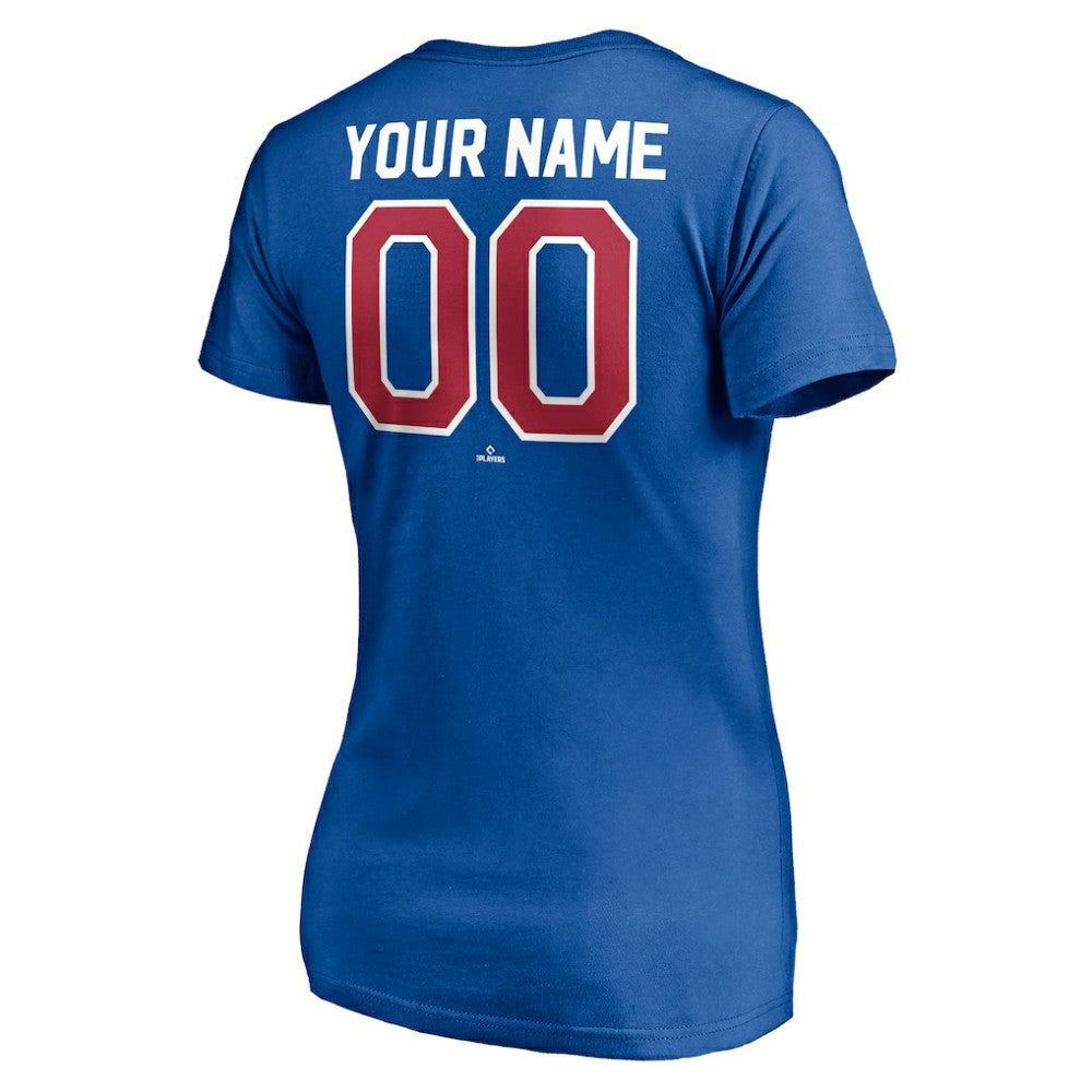 Chicago Cubs Women's Cooperstown Winning Streak Personalized Name & Number V-Neck T-Shirt Discount