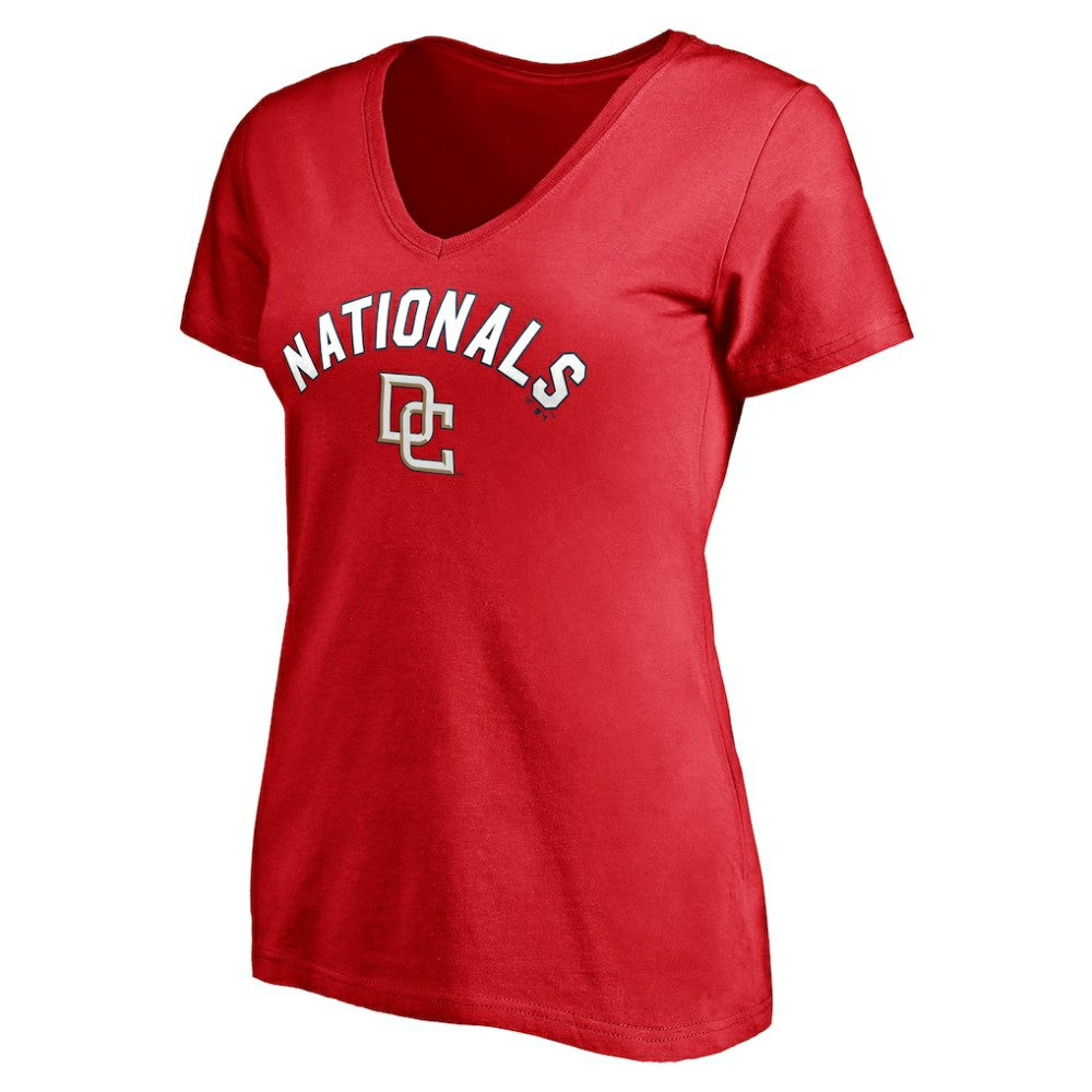 Washington Nationals Women's Cooperstown Winning Streak Personalized Name & Number V-Neck T-Shirt Online