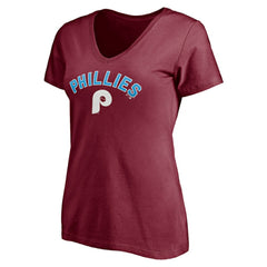 Philadelphia Phillies Women's Cooperstown Winning Streak Alternate Personalized Name & Number V-Neck T-Shirt Outlet