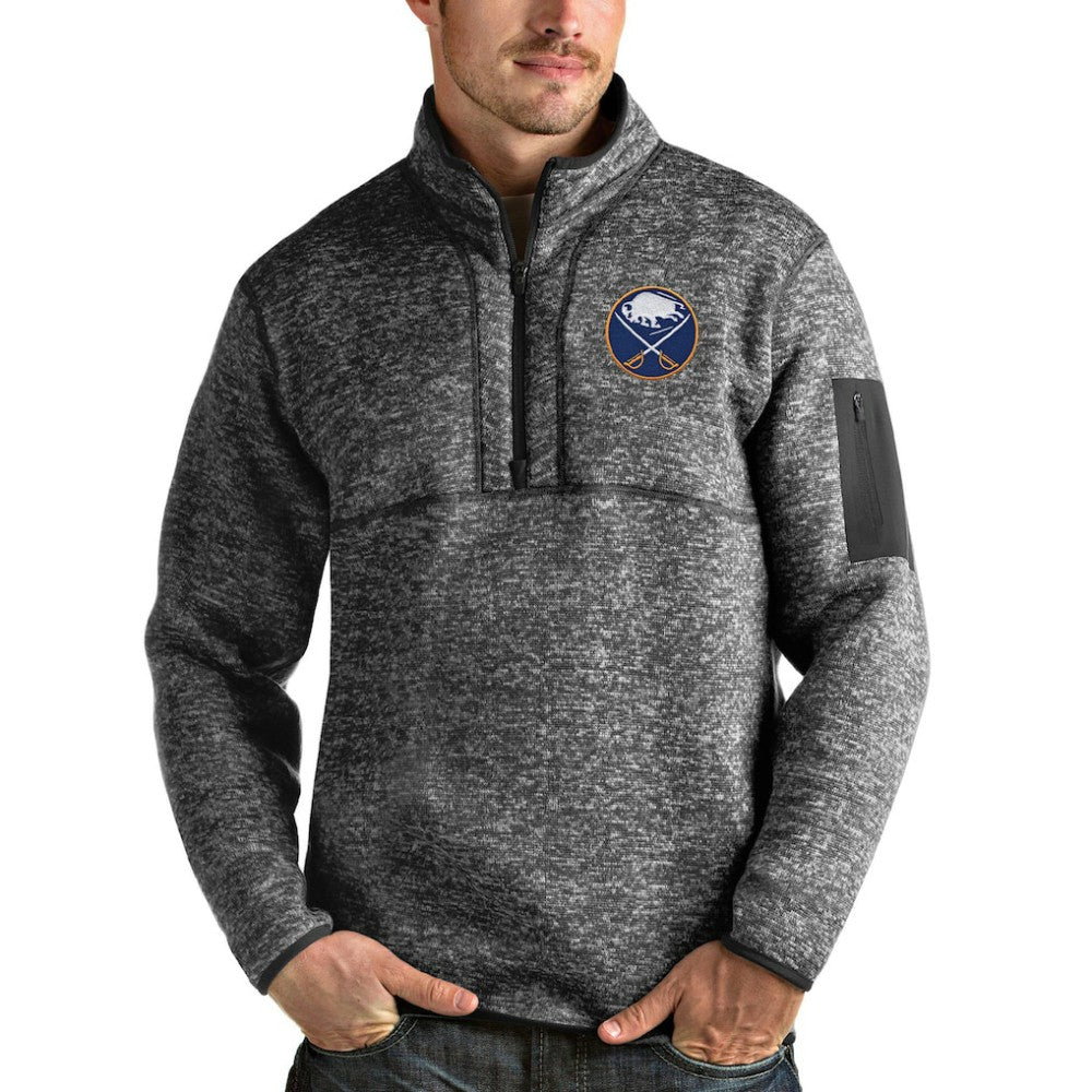 Buffalo Sabres Antigua Fortune Half-Zip Pullover Jacket - Heather Gray | NHL online
