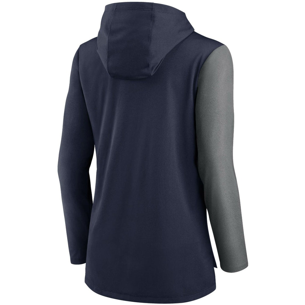 Tennessee Titans Women's Chevron Hoodie Performance Long Sleeve T-Shirt - Navy/Heathered Charcoal - Nike