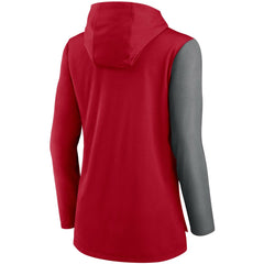 Tampa Bay Buccaneers Women's Chevron Hoodie Performance Long Sleeve T-Shirt - Red/Heathered Charcoal - Nike