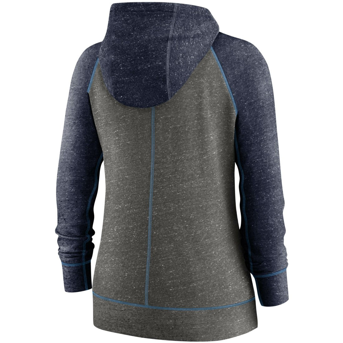 Tennessee Titans Women's Gym Vintage Raglan Full-Zip Hoodie - Heathered Charcoal/Navy - Nike
