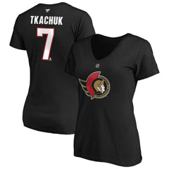 Brady Tkachuk Ottawa Senators Fanatics Women's Authentic Stack Name & Number V-Neck T-Shirt - Black | Fanatics discount