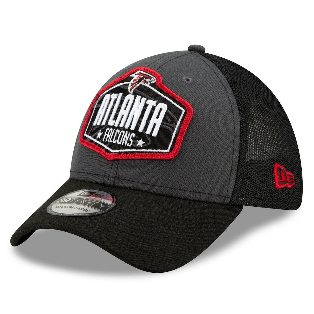 Atlanta Falcons New Era 2021 NFL Draft Trucker 39THIRTY Flex Hat - Graphite/Black - NFL