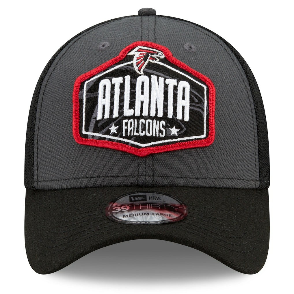 Atlanta Falcons New Era 2021 NFL Draft Trucker 39THIRTY Flex Hat - Graphite/Black - NFL