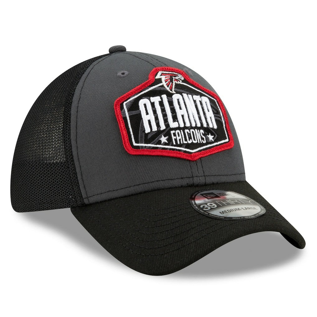 Atlanta Falcons New Era 2021 NFL Draft Trucker 39THIRTY Flex Hat - Graphite/Black - NFL