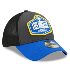 Los Angeles Rams New Era 2021 NFL Draft Trucker 39THIRTY Flex Hat - Graphite/Royal - NFL
