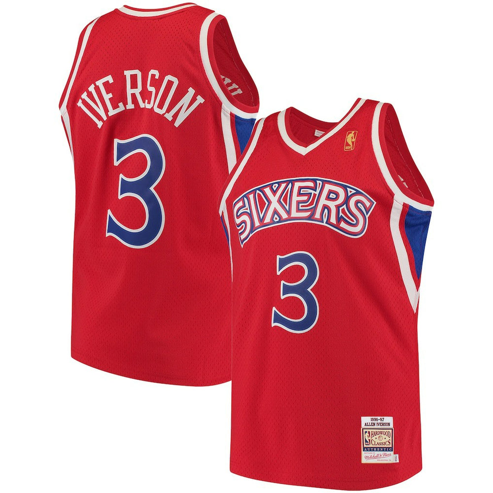 Mitchell & Ness Allen Iverson Philadelphia 76ers 1996/97 Hardwood Classics Authentic Jersey Red