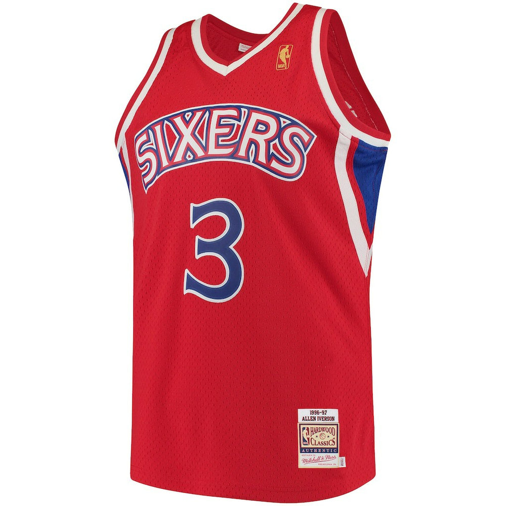 Mitchell & Ness Allen Iverson Philadelphia 76ers 1996/97 Hardwood Classics Authentic Jersey Red