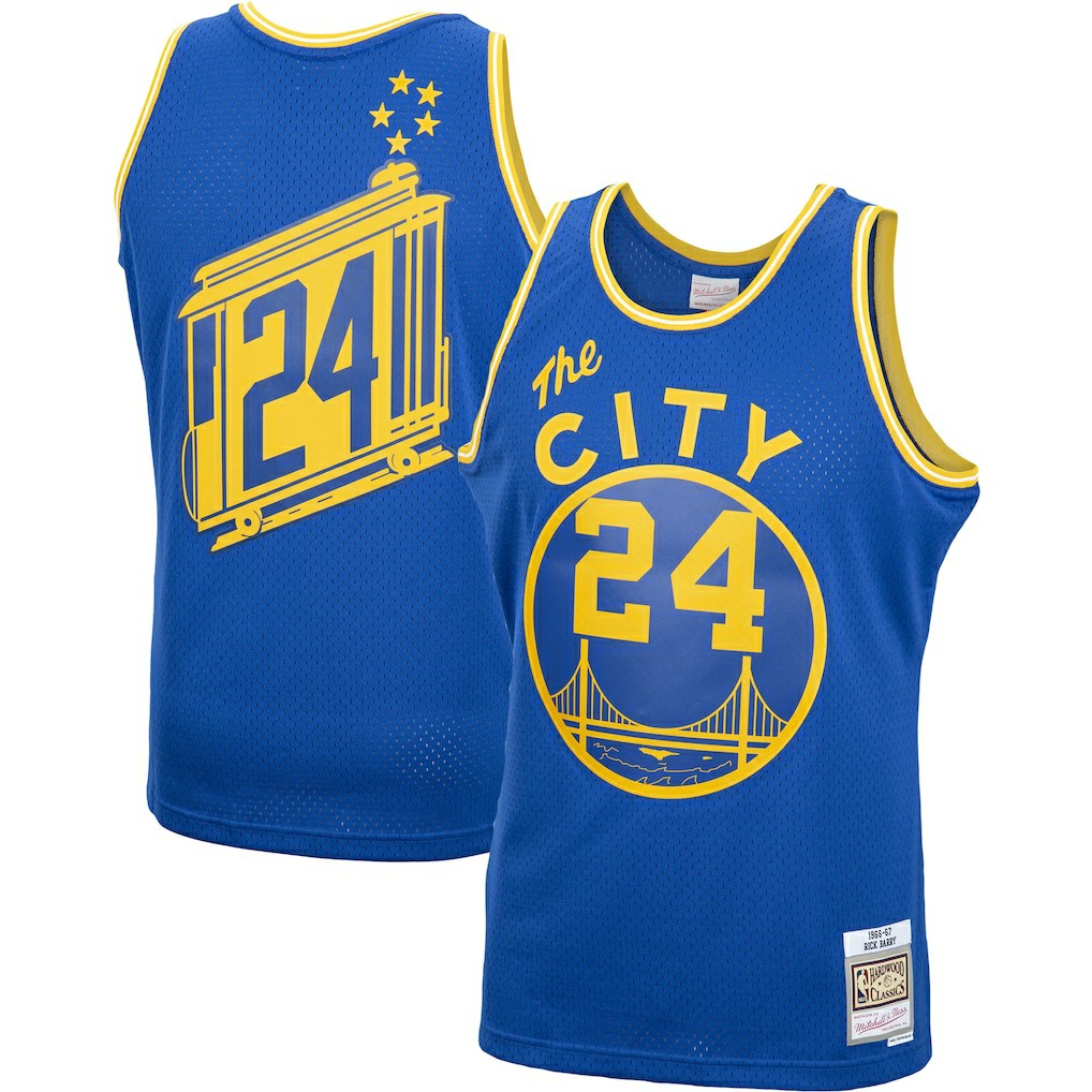 Mitchell & Ness Rick Barry Golden State Warriors 1966/67 Hardwood Classics Swingman Jersey Royal