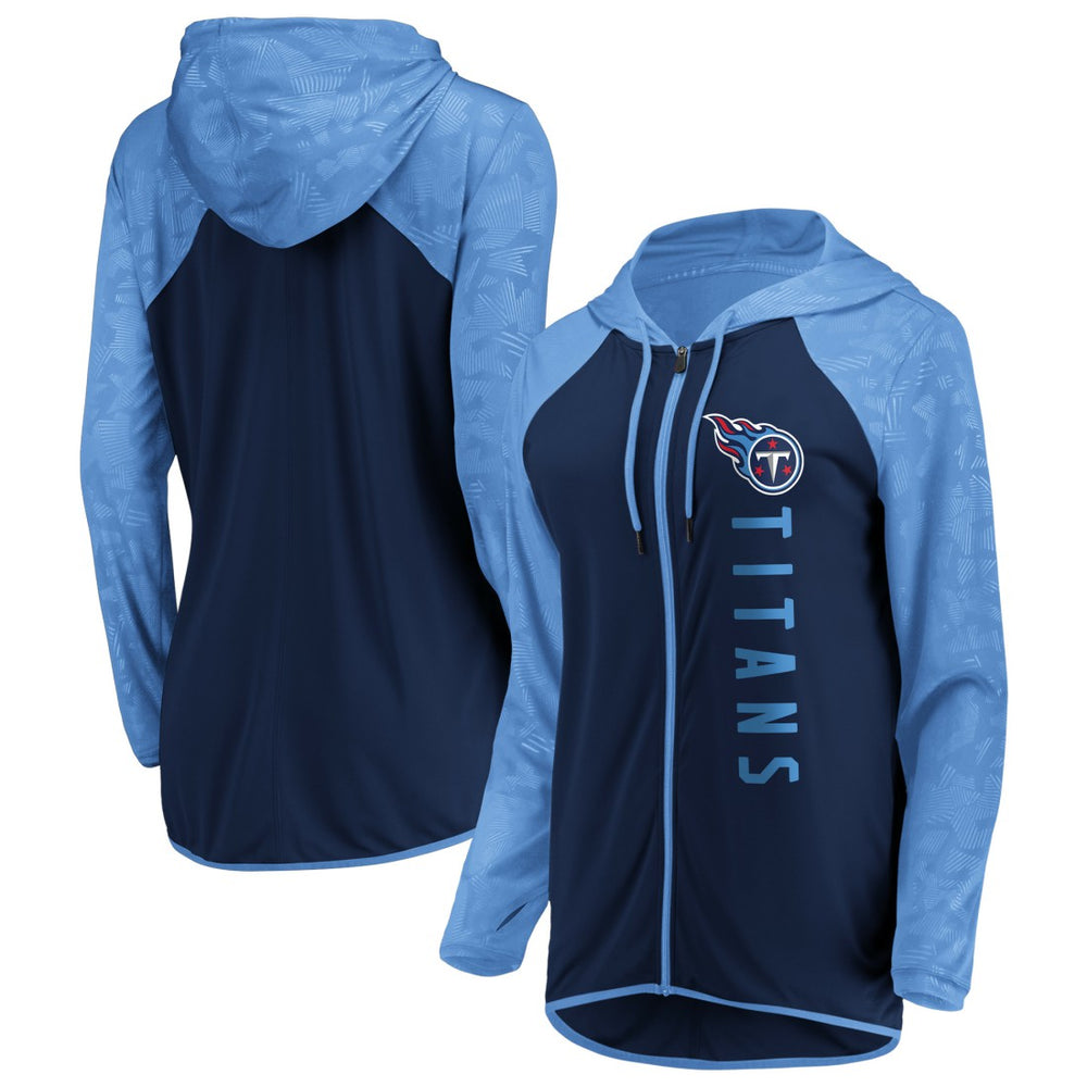 Tennessee Titans Women's Forever Fan Full-Zip Hoodie - Navy/Light Blue - Fanatics