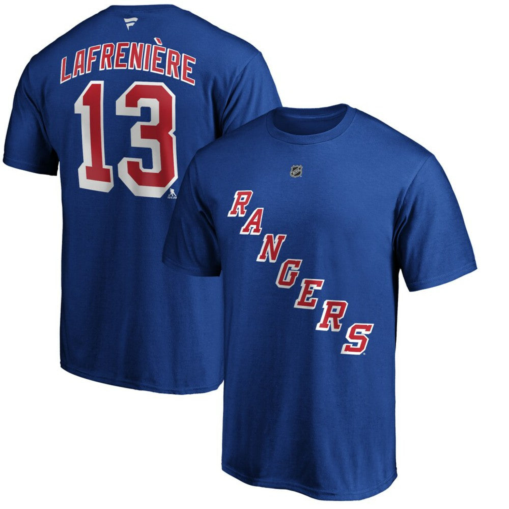 Alexis Lafrenière New York Rangers Fanatics Authentic Stack Name & Number T-Shirt - Blue | Fanatics near me