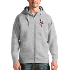 Kansas City Chiefs Antigua Victory Full-Zip Hoodie - Heather Gray - NFL