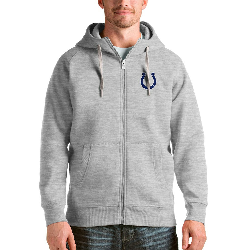 Indianapolis Colts Antigua Victory Full-Zip Hoodie - Heather Gray - NFL