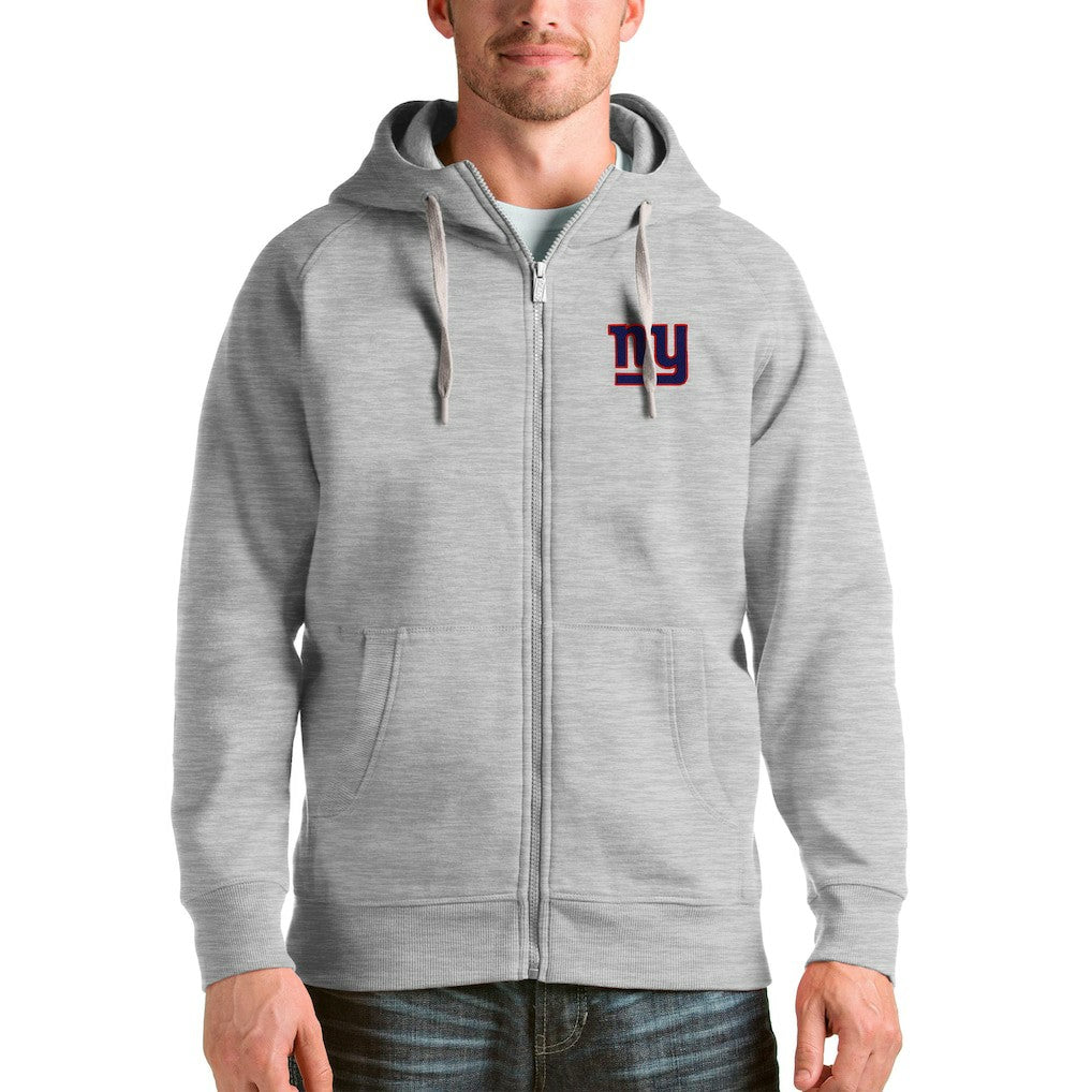 New York Giants Antigua Victory Full-Zip Hoodie - Heather Gray - NFL