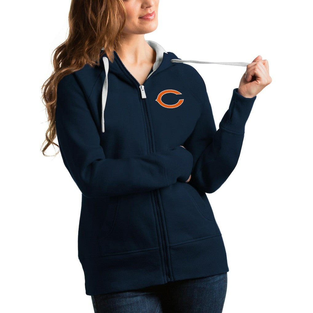 Chicago Bears Antigua Women's Victory Full-Zip Hoodie - Navy - NFL
