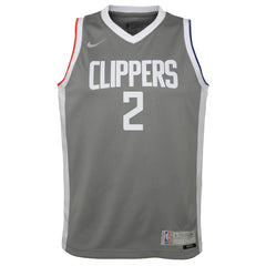 Nike Kawhi Leonard LA Clippers Youth 2020/21 Swingman Player Jersey Gray Earned Edition