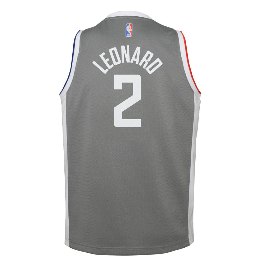 Nike Kawhi Leonard LA Clippers Youth 2020/21 Swingman Player Jersey Gray Earned Edition