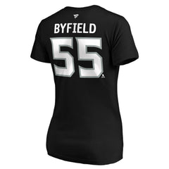 Quinton Byfield Los Angeles Kings Fanatics Women's Authentic Stack Name & Number V-Neck T-Shirt - Black | Fanatics sale