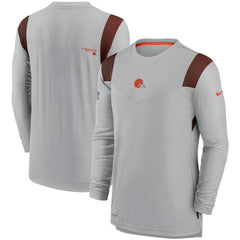 Cleveland Browns Sideline Player UV Performance Long Sleeve T-Shirt - Gray - Nike