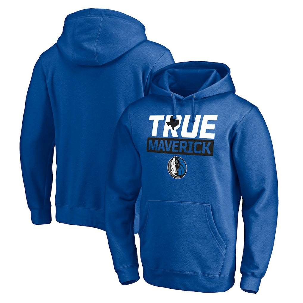Fanatics Dallas Mavericks Post Up Hometown Collection Fitted Pullover Hoodie Blue