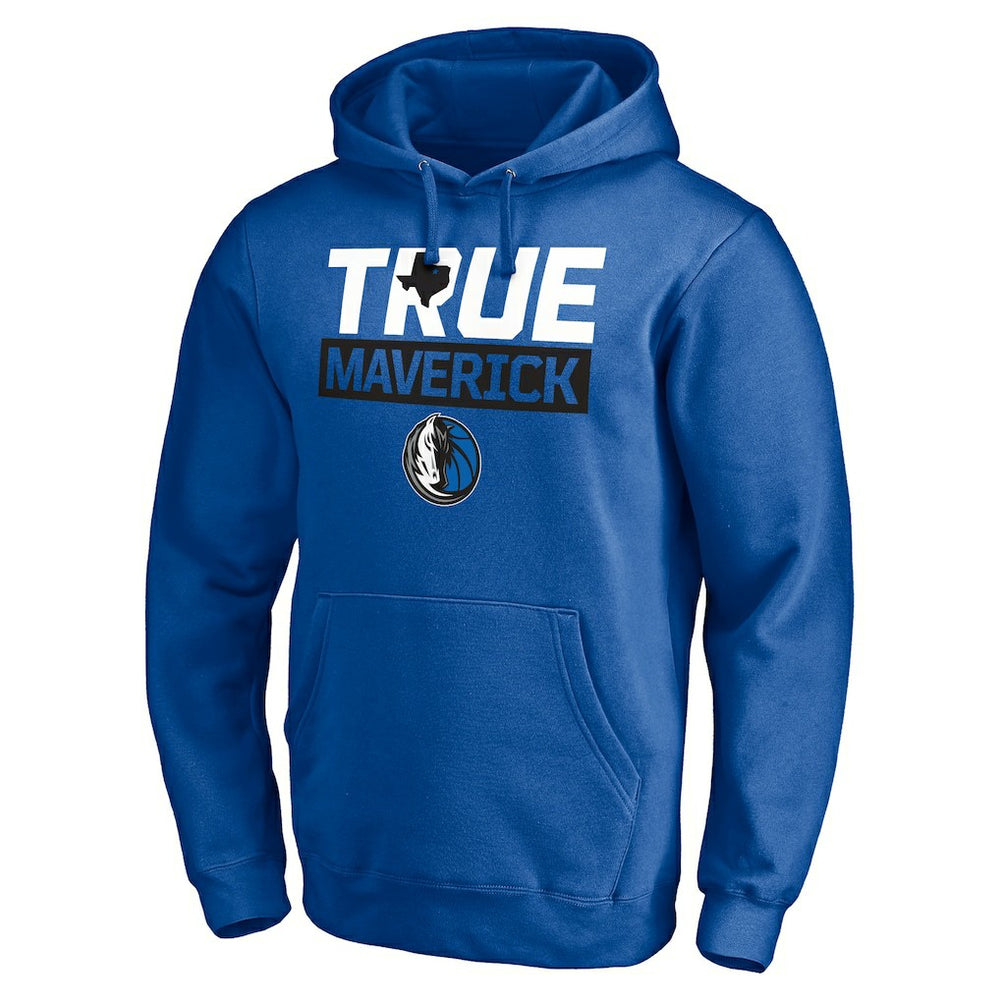 Fanatics Dallas Mavericks Post Up Hometown Collection Fitted Pullover Hoodie Blue