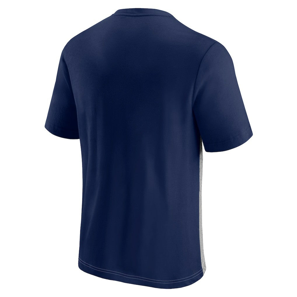 New England Patriots Colorblock T-Shirt - Navy/Heathered Gray - Fanatics