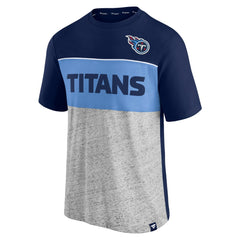 Tennessee Titans Colorblock T-Shirt - Navy/Heathered Gray - Fanatics