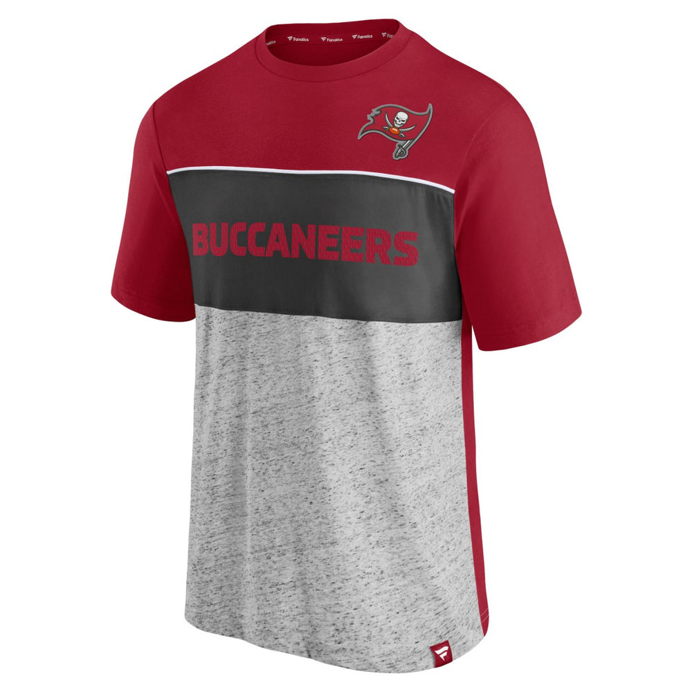 Tampa Bay Buccaneers Colorblock T-Shirt - Red/Heathered Gray - Fanatics